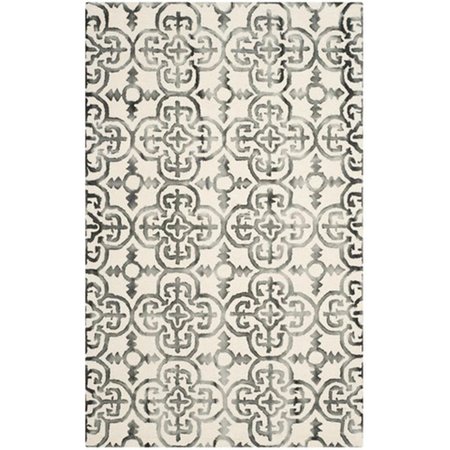 SAFAVIEH Dip Dyed Hand Tufted Rectangle Rug- Ivory - Charcoal- 2 x 3 ft. DDY711D-2
